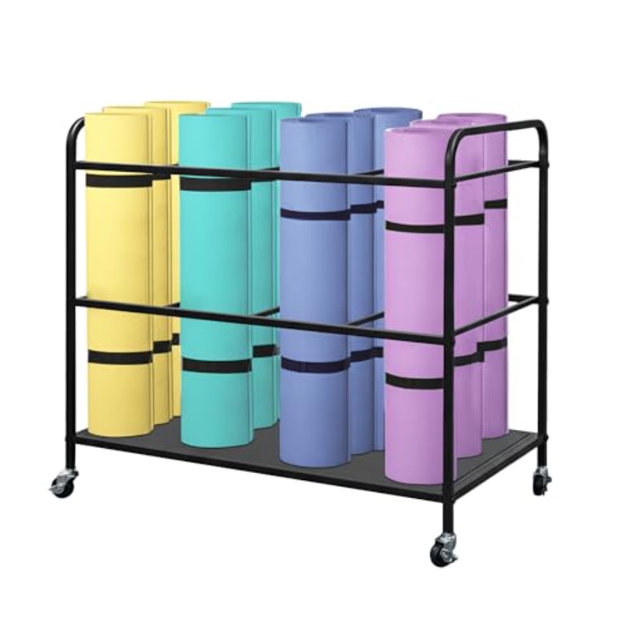 Home Gym Yoga Storage - Yoga Mat Rack Storage Basket with