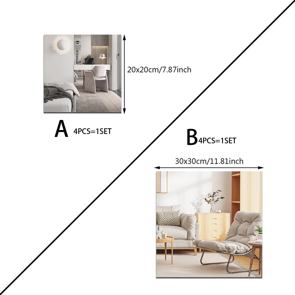 4Pcs Acrylic Mirror Wall Stick - Home Gym Designs avis et prix