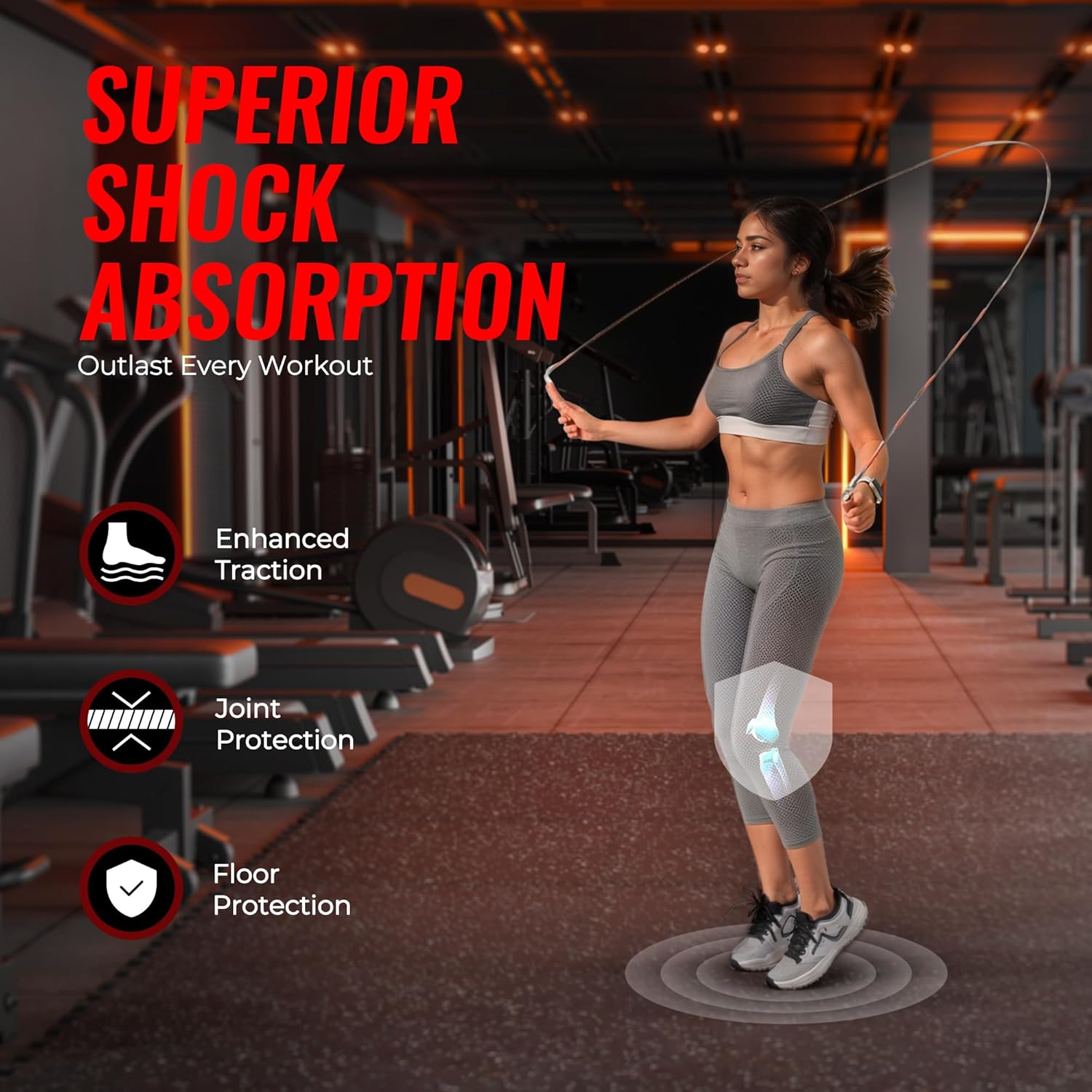0.79'' Thick Interlocking Gym  - Home Gym Rubber Flooring avis et prix