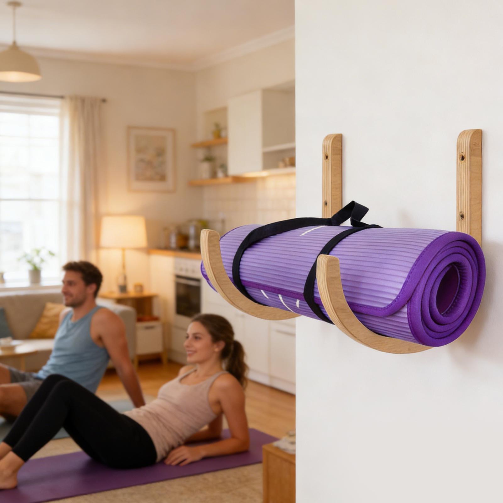 Wooden Yoga Mat Holder Wall Mo - Home Gym Yoga Storage avis et prix