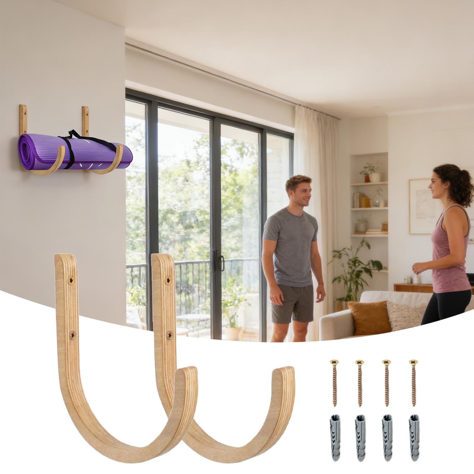 Wooden Yoga Mat Holder Wall Mo - Home Gym Yoga Storage avis et prix