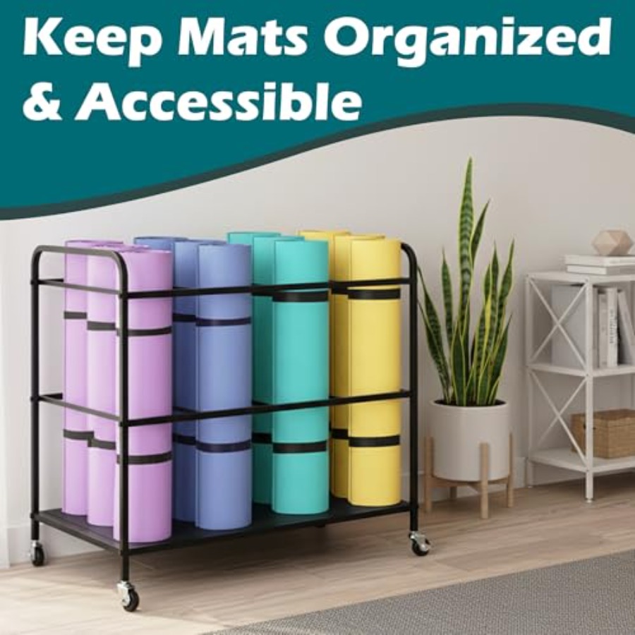 Yoga Mat Rack Storage Basket w - Home Gym Yoga Storage avis et prix