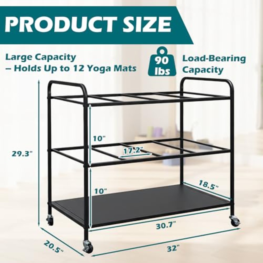 Yoga Mat Rack Storage Basket w - Home Gym Yoga Storage avis et prix