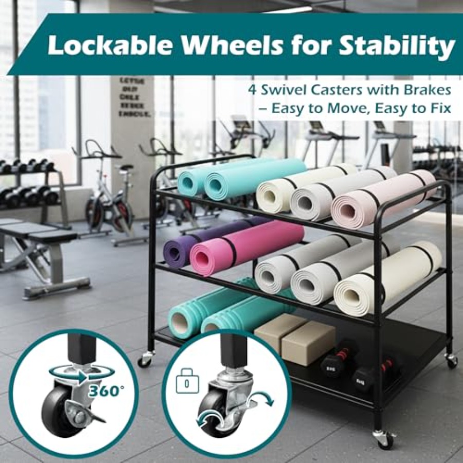 Yoga Mat Rack Storage Basket w - Home Gym Yoga Storage avis et prix