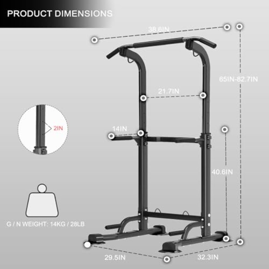 Power Tower Pull Up Bar Height - Home Gym Designs avis et prix