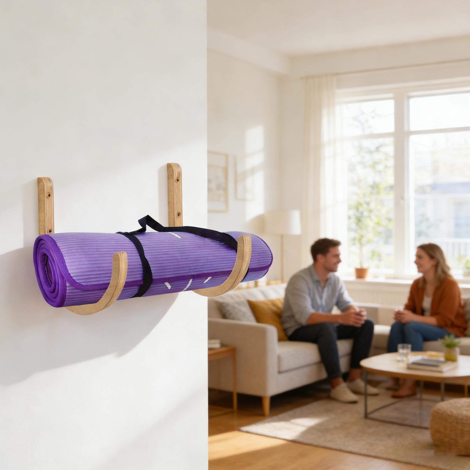 Yoga Mat Holder 2 Pieces Woode - Home Gym Yoga Storage avis et prix