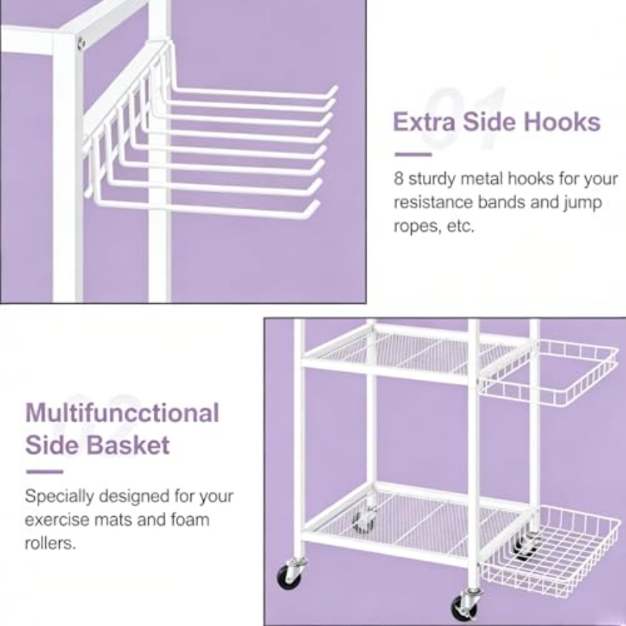 Workout Equipment Storage Rack - Home Gym Yoga Storage avis et prix