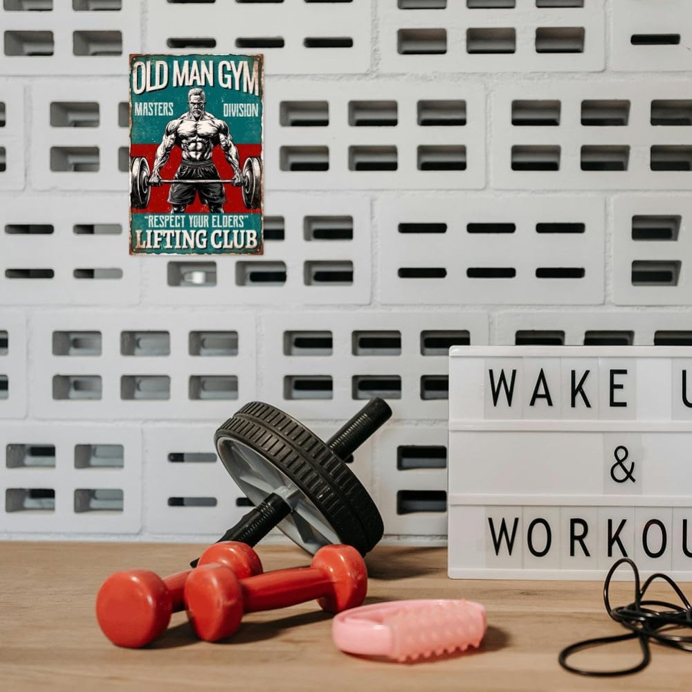 Vintage Old Man Gym Metal Tin  - Home Gym Designs avis et prix