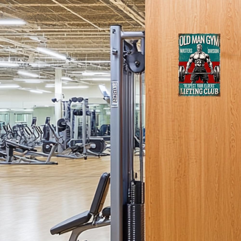 Vintage Old Man Gym Metal Tin  - Home Gym Designs avis et prix