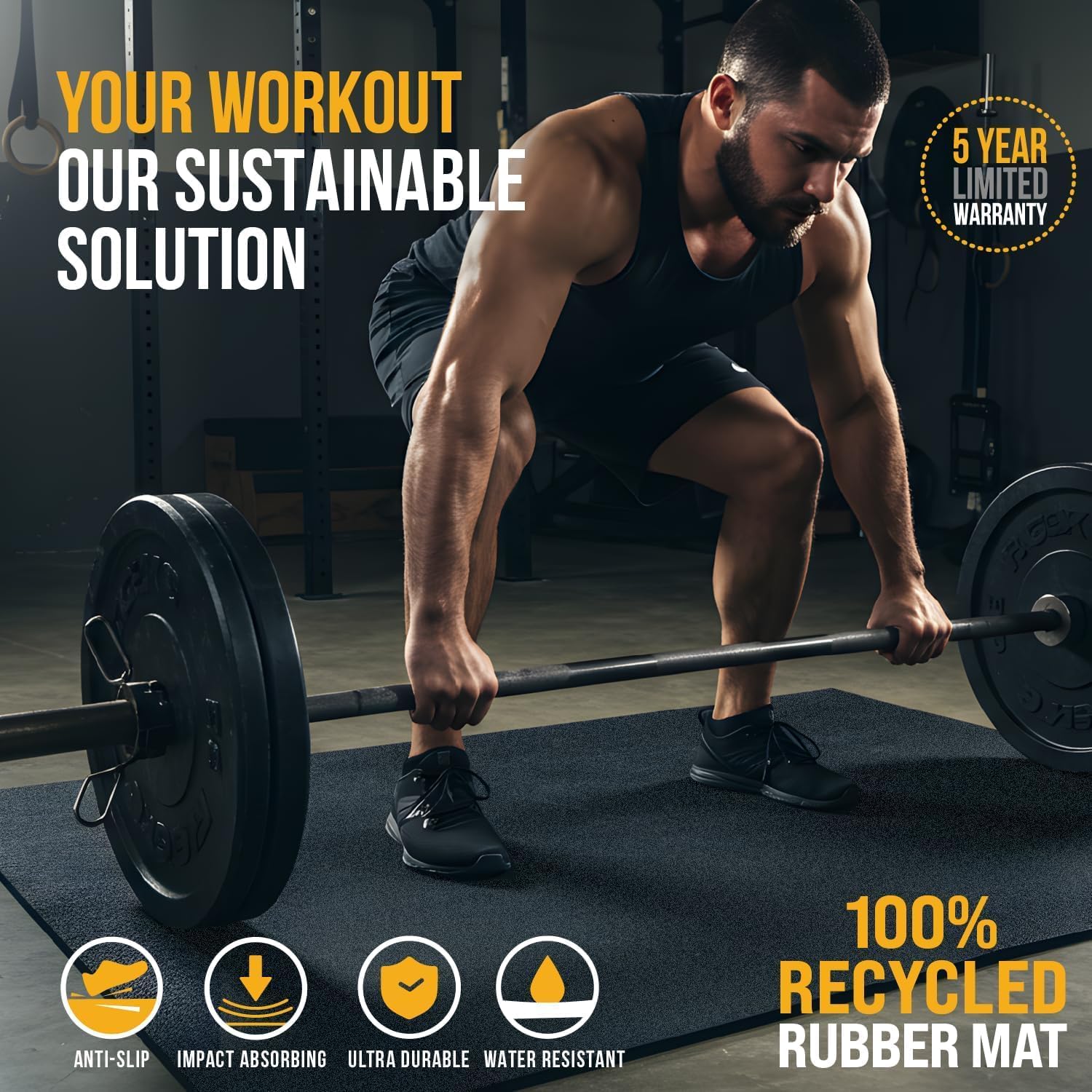 Thick Recycled Rubber Exercise - Home Gym Rubber Flooring avis et prix