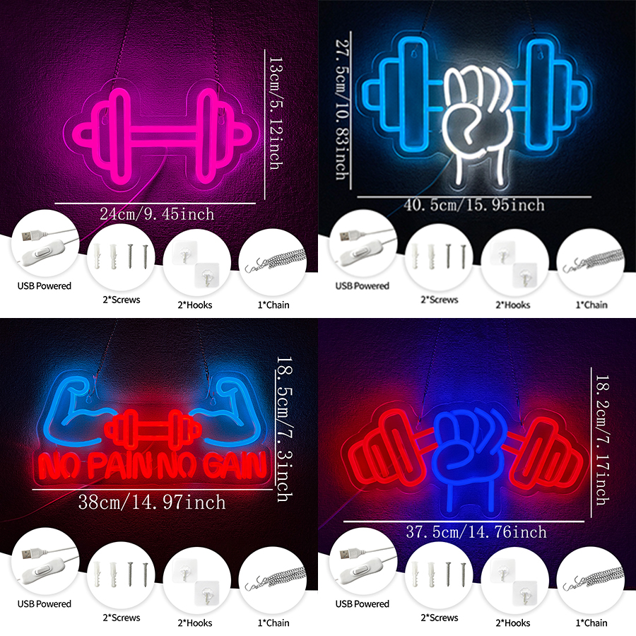 No Pain No Gain Neon Sign for  - Home Gym In Garage avis et prix