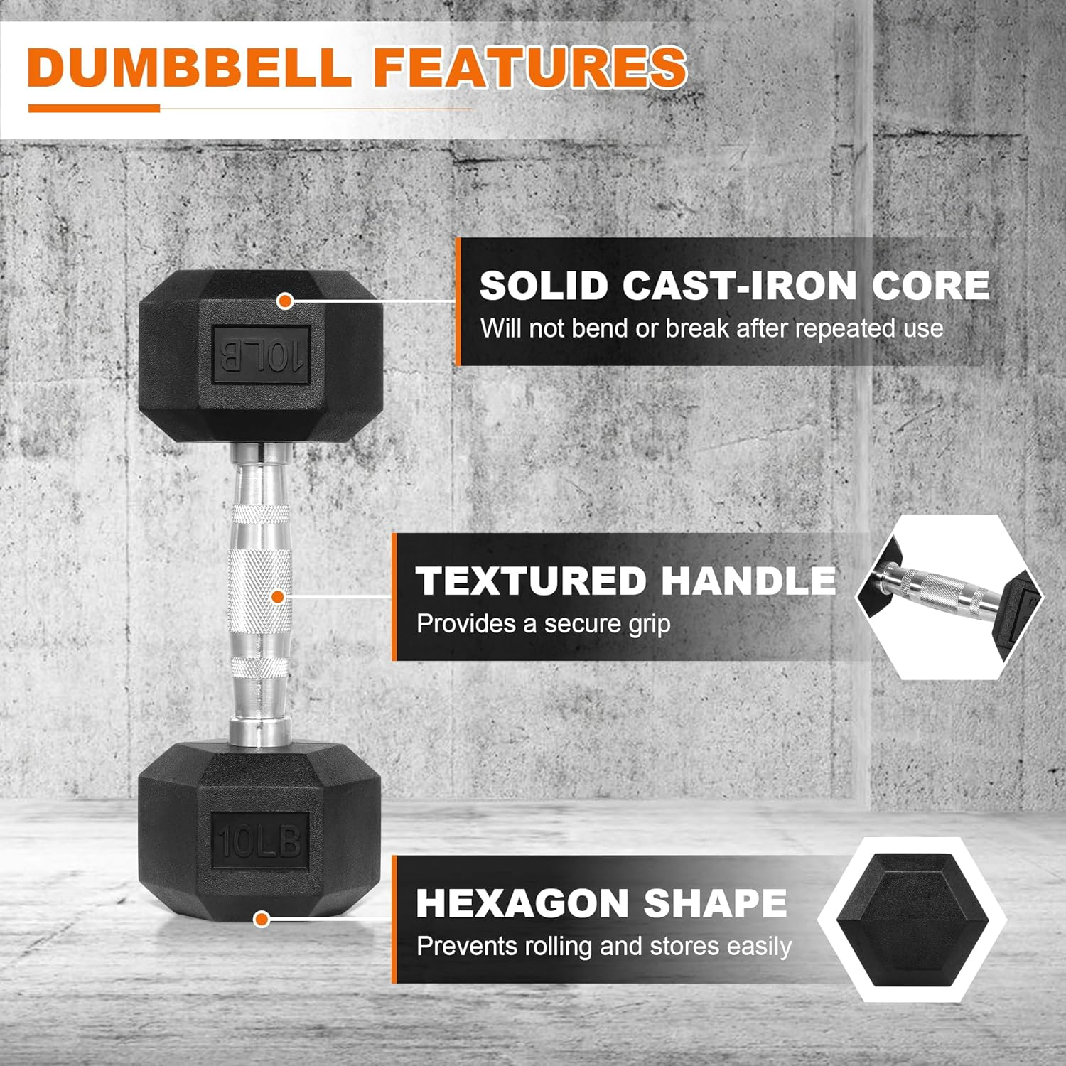 Hex Dumbbells Rubber Coated Ha - Home Gym Training avis et prix